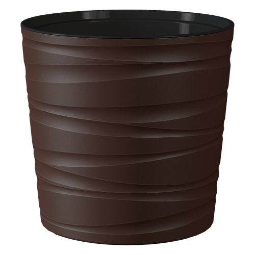 кашпо с дренажной вставкой модерн мини 8 л, темно-коричневый