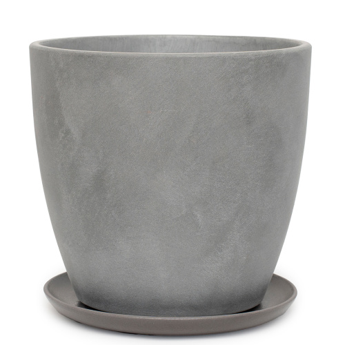 Горшок композит Замша серый бутон №3