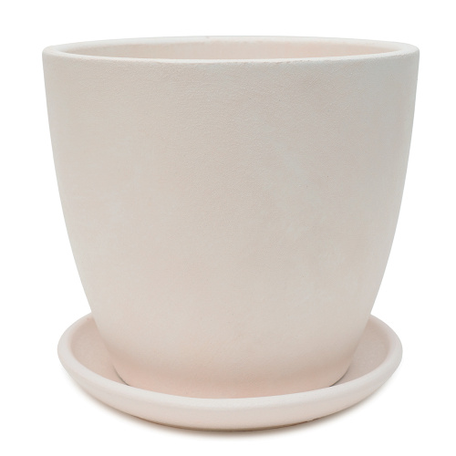 Горшок композит замша белый бетон №3