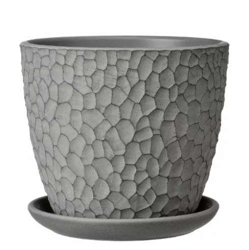 Горшок композит бетон манго серый 0,7л