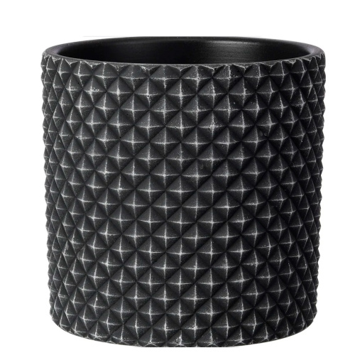 Горшок композит Грань темно-серый цилиндр кашпо №2