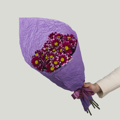 Монобукет из 5 хризантем Хейдер