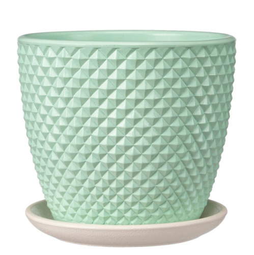 Горшок композит грань зеленый бутон №2