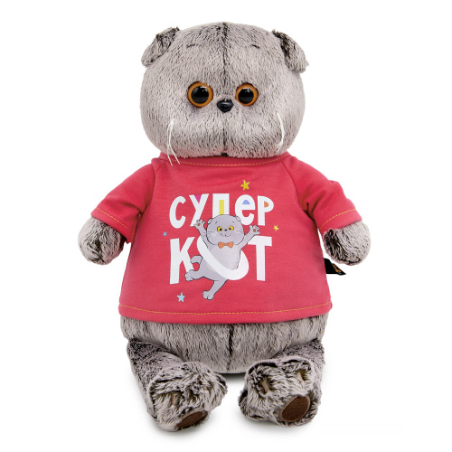 Басик в лонгсливе с принтом "Супер кот" (Ks22-284)