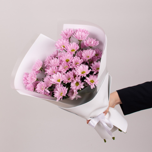 Монобукет из 5 хризантем Катенька