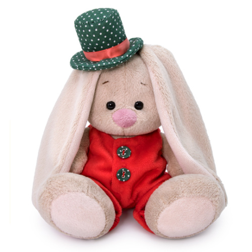 Зайка Ми в красном меховом комбинезоне (малыш)