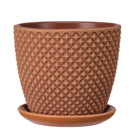 Горшок композит грань терракот бутон №2