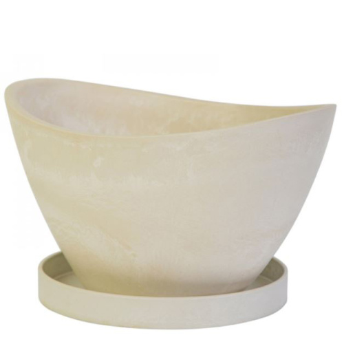 горшок Лодочка с/п 0,4 л, белый камень