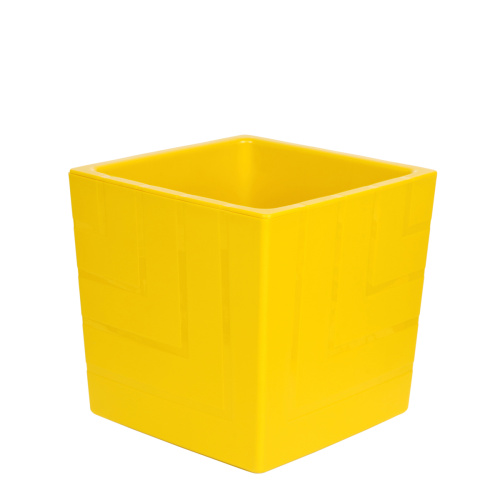 Кашпо с дренажной вставкой Квадро 3,3 л, медовый