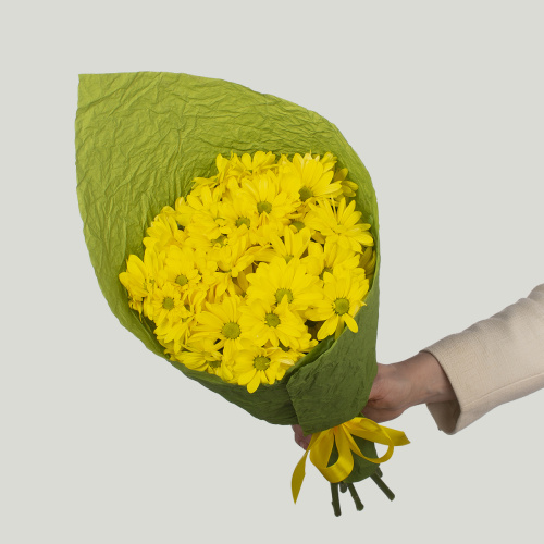 Монобукет из 5 хризантем 04