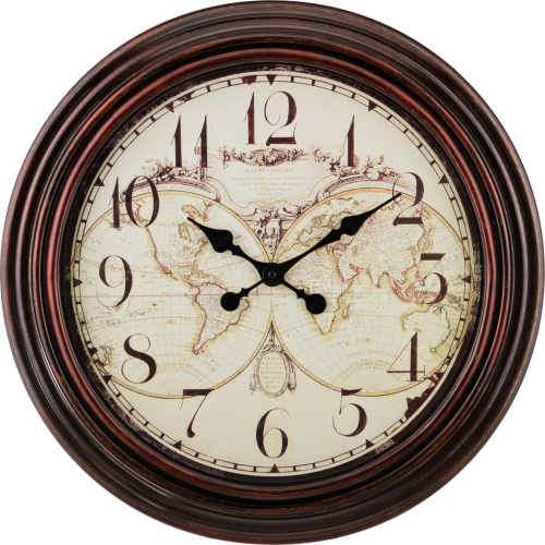 часы настен. кварц. "WORLD MAP" диам. 39см (220-195)