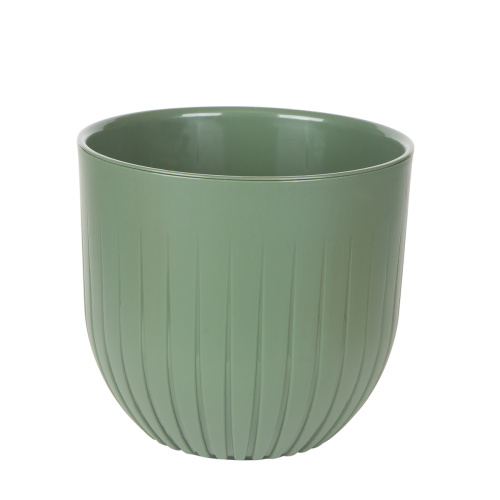 Кашпо с дренажной вставкой альфа 6 л, нефрит