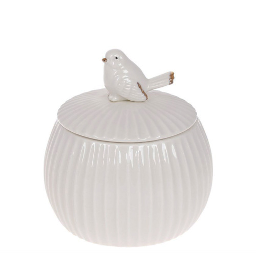 банка с птичкой белая (727-195)
