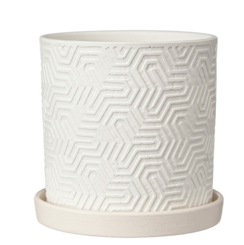 Горшок композит тринити белый цилиндр №2