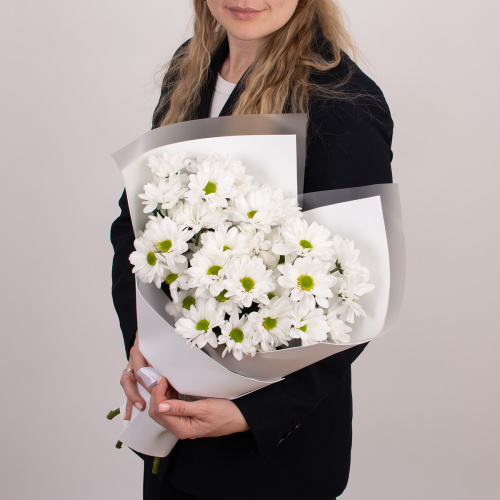 Монобукет из 5 хризантем Кеннеди